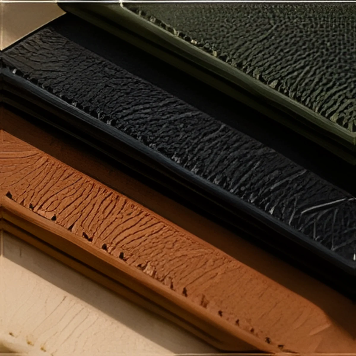 Card Holder in Brown, close-up detail