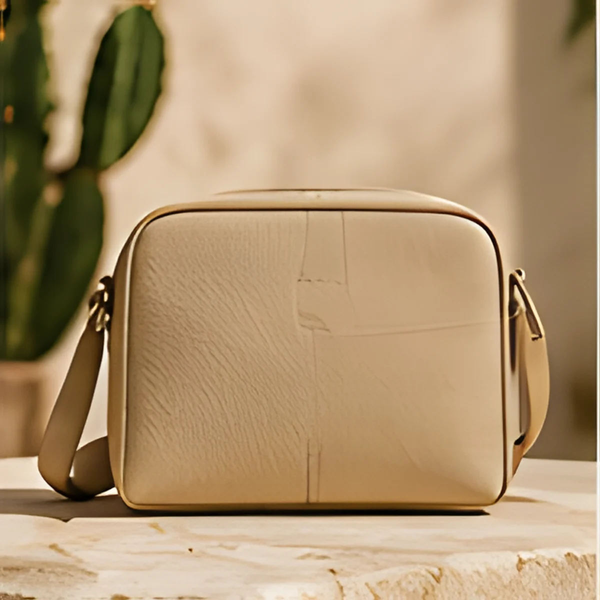 Crossbody Bag in Beige, front view