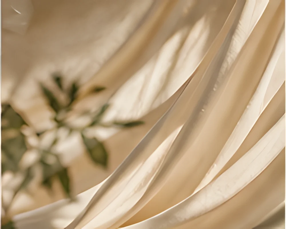 Soft, natural-toned material draped in sunlight