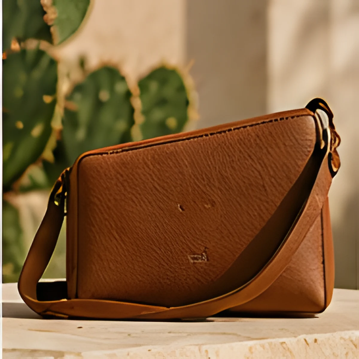 Everyday Sling Bag in Brown, front view
