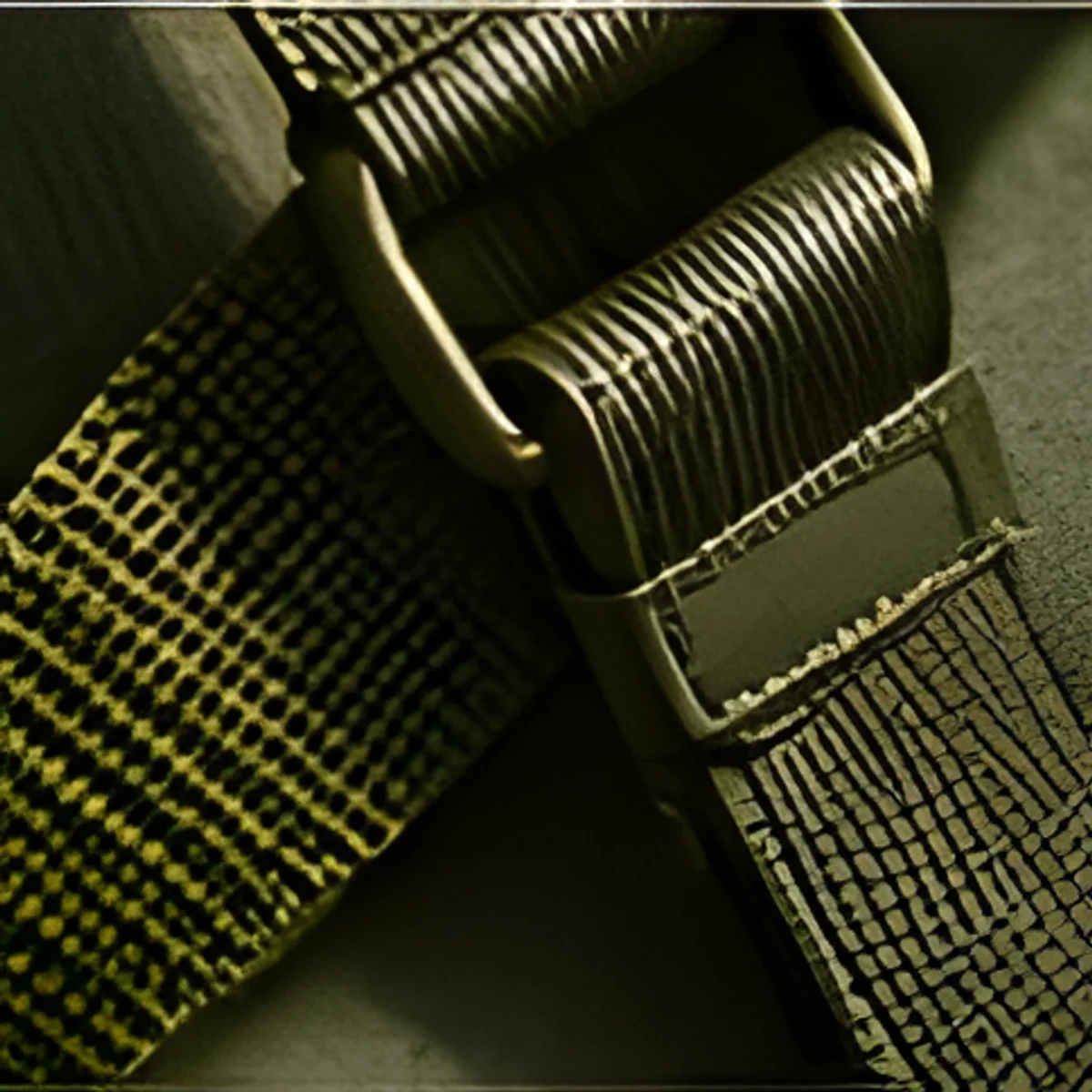 Travel Pouch in Olive Green, close-up detail